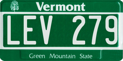 VT license plate LEV279
