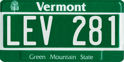 VT license plate LEV281