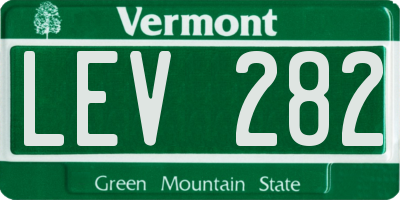 VT license plate LEV282