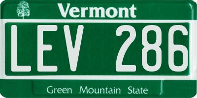 VT license plate LEV286