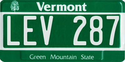 VT license plate LEV287