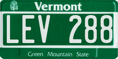 VT license plate LEV288