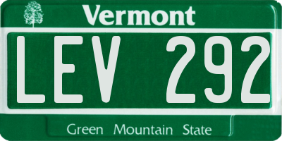 VT license plate LEV292