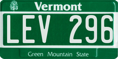 VT license plate LEV296