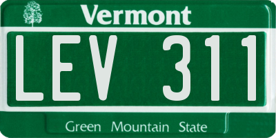 VT license plate LEV311
