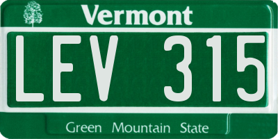 VT license plate LEV315
