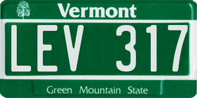 VT license plate LEV317