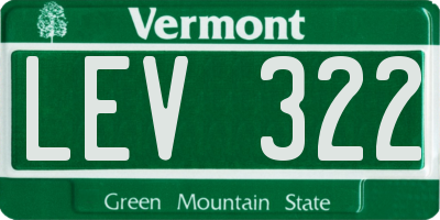 VT license plate LEV322