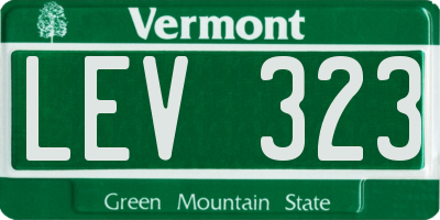 VT license plate LEV323