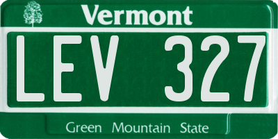VT license plate LEV327