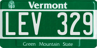 VT license plate LEV329