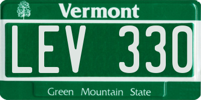 VT license plate LEV330