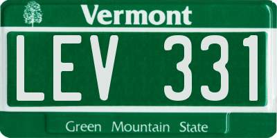 VT license plate LEV331