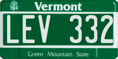 VT license plate LEV332