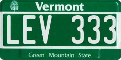 VT license plate LEV333