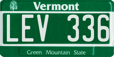 VT license plate LEV336