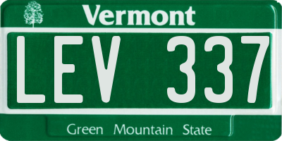VT license plate LEV337