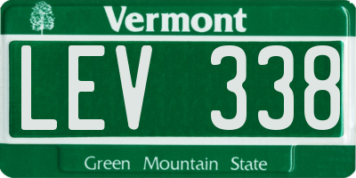 VT license plate LEV338