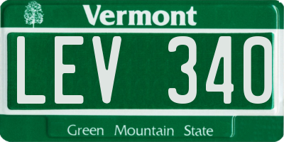 VT license plate LEV340