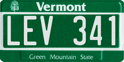 VT license plate LEV341