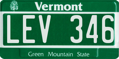 VT license plate LEV346