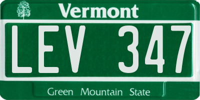VT license plate LEV347