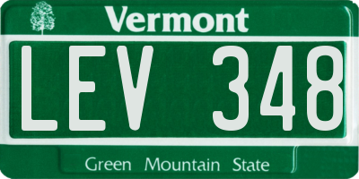 VT license plate LEV348