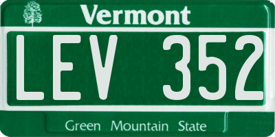 VT license plate LEV352