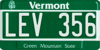 VT license plate LEV356