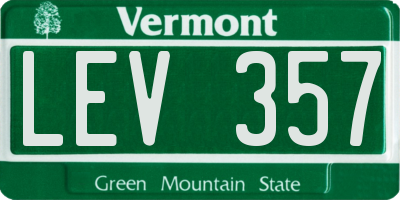 VT license plate LEV357