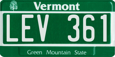 VT license plate LEV361