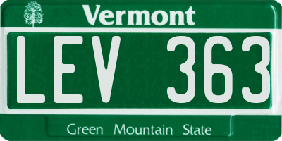 VT license plate LEV363