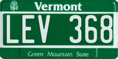 VT license plate LEV368