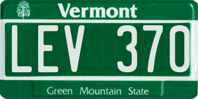 VT license plate LEV370