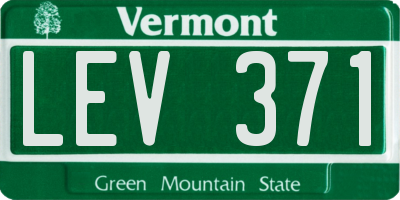 VT license plate LEV371
