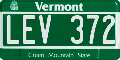 VT license plate LEV372