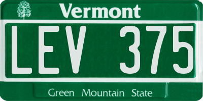 VT license plate LEV375