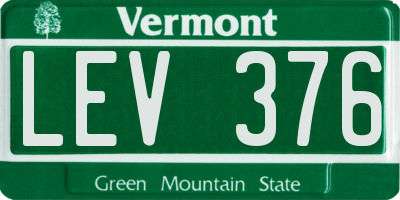 VT license plate LEV376