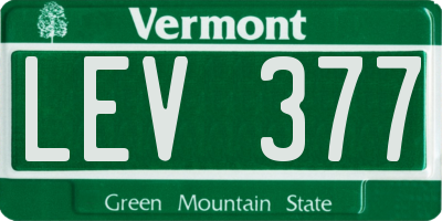 VT license plate LEV377