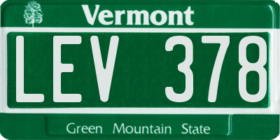 VT license plate LEV378