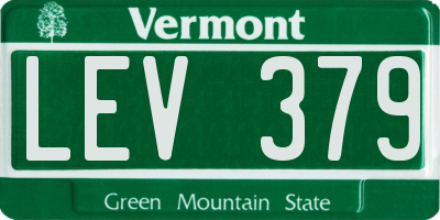 VT license plate LEV379