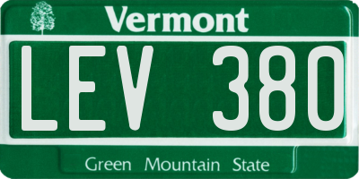 VT license plate LEV380
