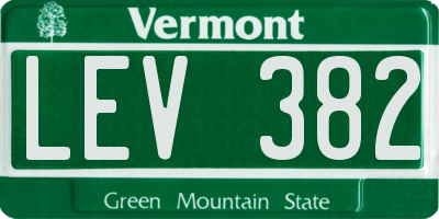 VT license plate LEV382