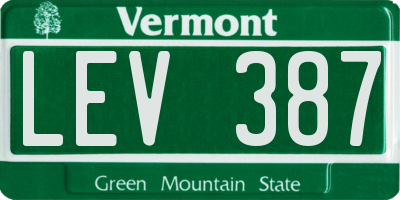 VT license plate LEV387