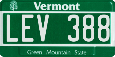 VT license plate LEV388