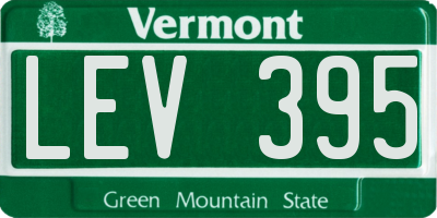 VT license plate LEV395