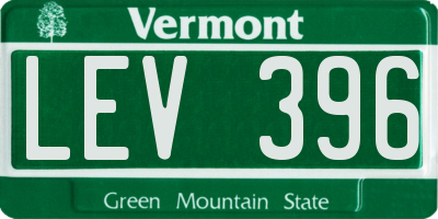 VT license plate LEV396