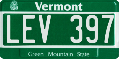 VT license plate LEV397