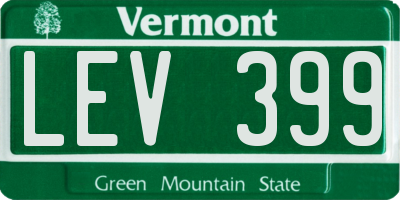 VT license plate LEV399
