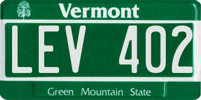 VT license plate LEV402